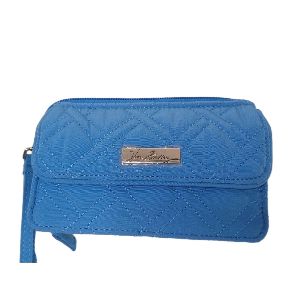 Royal Blue Quilted Clutch with Geometric Design and Zipper Closure